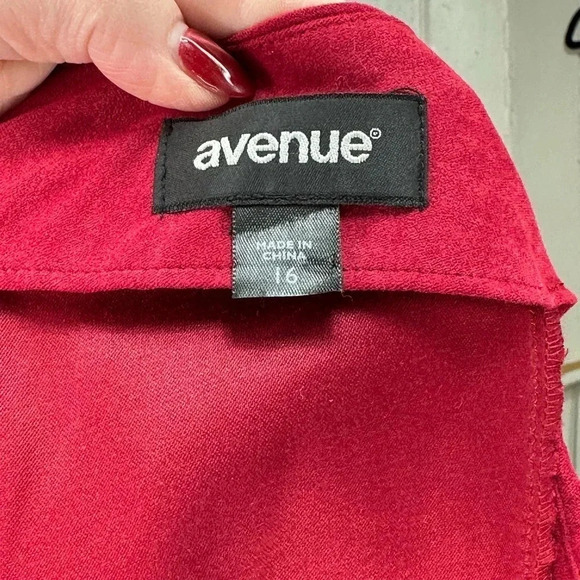 Avenue 14/16 red button down blazer & matching size 16 long skirt - Picture 9 of 11
